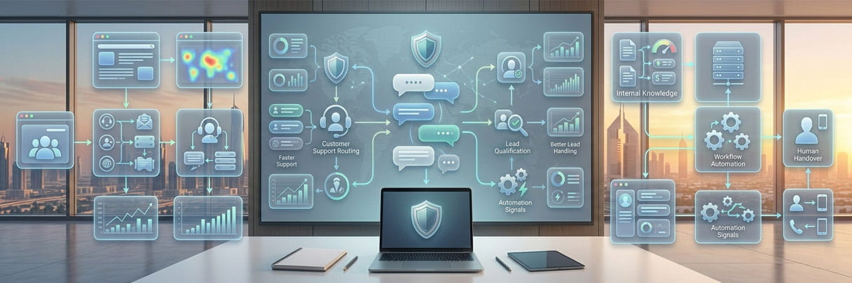 AI chatbot solutions helping businesses automate support and qualify leads