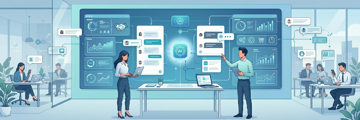 AI chatbot automating business communication