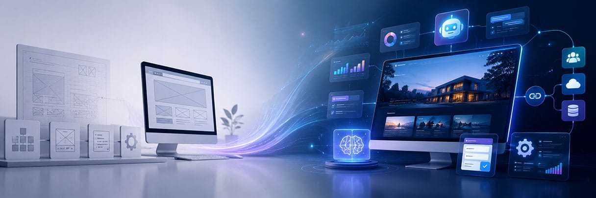 AI Website Service vs Traditional Web Design Visual