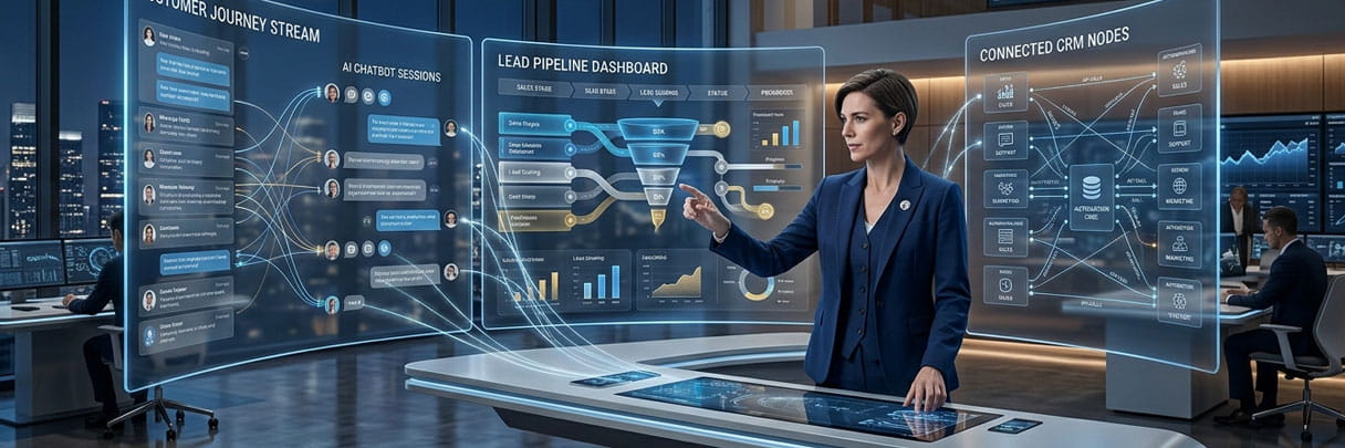 AI chatbot and CRM dashboard for business automation